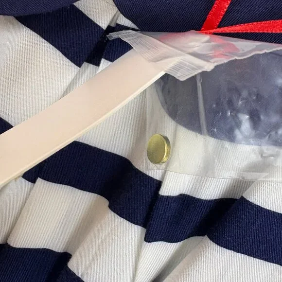 Elle Stripped Navy Sailor Dress XS Nautical Preppy NWT - Picture 6 of 11